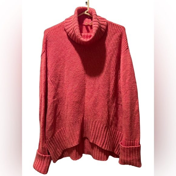MOTH | ANTHROPOLOGIE | Fireside turtleneck sweater size small pink/orange - Picture 2 of 6